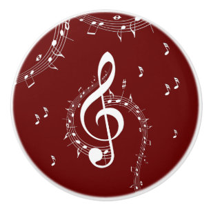 Climactic G Clef Music Red Keramische Knop