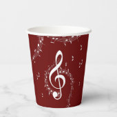 Climactic G Clef Music Red Papieren Bekers (Achterkant)