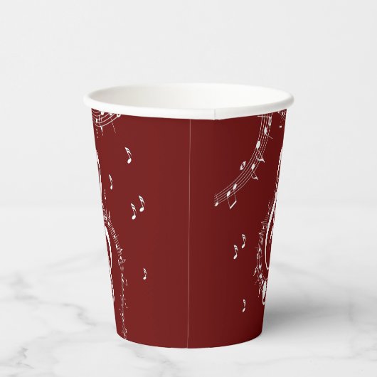 Climactic G Clef Music Red Papieren Bekers (Rechts)