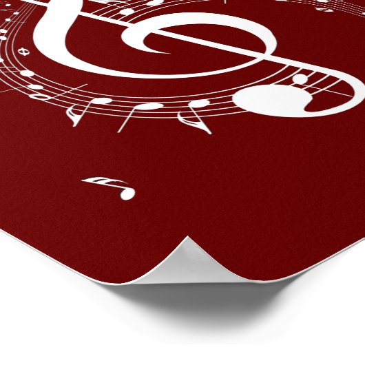 Climactic G Clef Music Red Poster (Hoek)