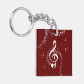 Climactic G Clef Music Red Sleutelhanger (Voorkant Links)
