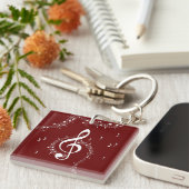 Climactic G Clef Music Red Sleutelhanger (Voorkant Rechts)