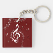 Climactic G Clef Music Red Sleutelhanger (Achterkant)