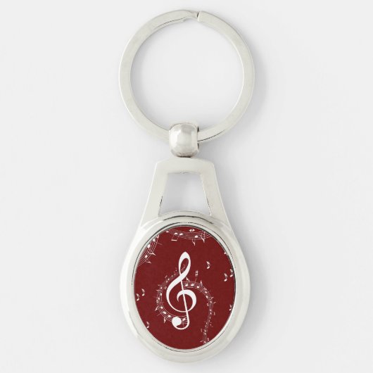 Climactic G Clef Music Red Sleutelhanger (Voorkant)