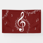 Climactic G Clef Music Red Spandoek (Horizontaal)