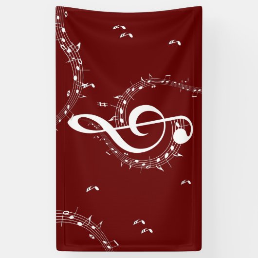 Climactic G Clef Music Red Spandoek (Verticaal)