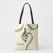 Climactic G Clef Music Yellow Tote Bag (Voorkant)