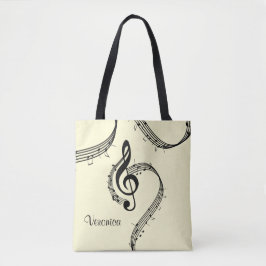 Climactic G Clef Music Yellow Tote Bag