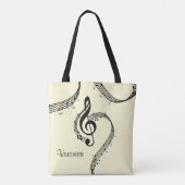 Climactic G Clef Music Yellow Tote Bag (Achterkant)