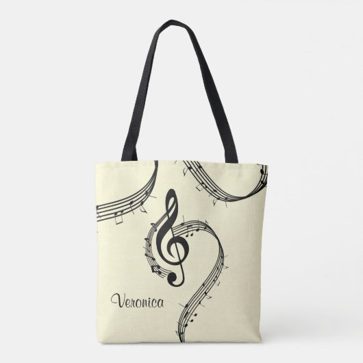 Climactic G Clef Music Yellow Tote Bag (Achterkant)