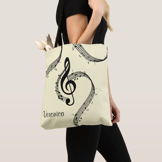 Climactic G Clef Music Yellow Tote Bag (Dichtbij)