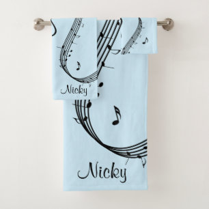 Climactisch G Clef Music Blue Bad Handdoek