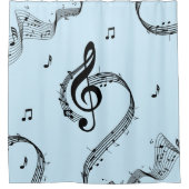 Climactisch G Clef Music Blue Douchegordijn (Voorkant)