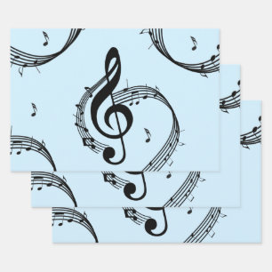 Climactisch G Clef Music Blue Inpakpapier Vel