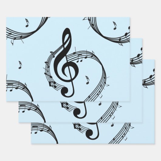 Climactisch G Clef Music Blue Inpakpapier Vel (Set)