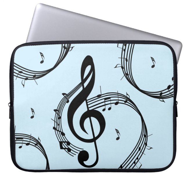 Climactisch G Clef Music Blue Laptop Sleeve (Voorkant)