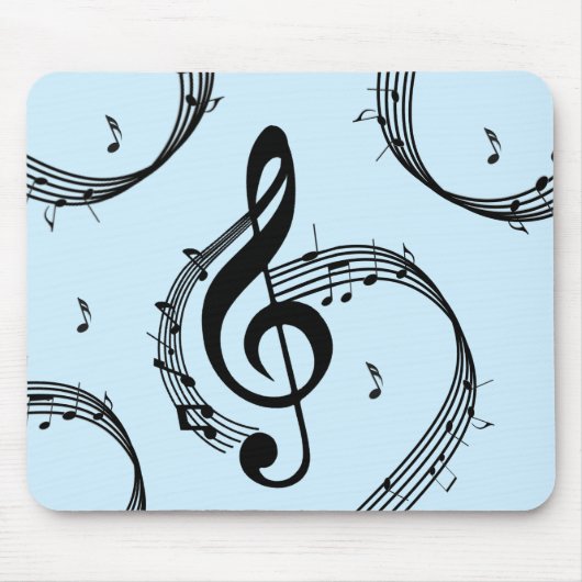 Climactisch G Clef Music Blue Muismat (Voorkant)