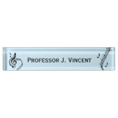 Climactisch G Clef Music Blue Naambordje (Voorkant)