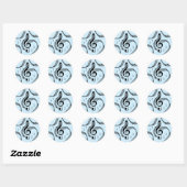 Climactisch G Clef Music Blue Ronde Sticker (Vel)