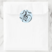 Climactisch G Clef Music Blue Ronde Sticker (Tas)