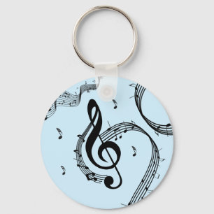 Climactisch G Clef Music Blue Sleutelhanger