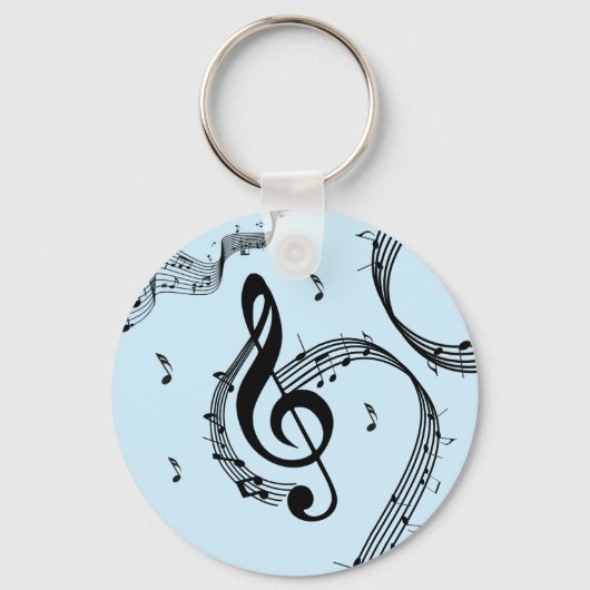 Climactisch G Clef Music Blue Sleutelhanger (Voorkant)