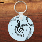 Climactisch G Clef Music Blue Sleutelhanger (Voorkant)