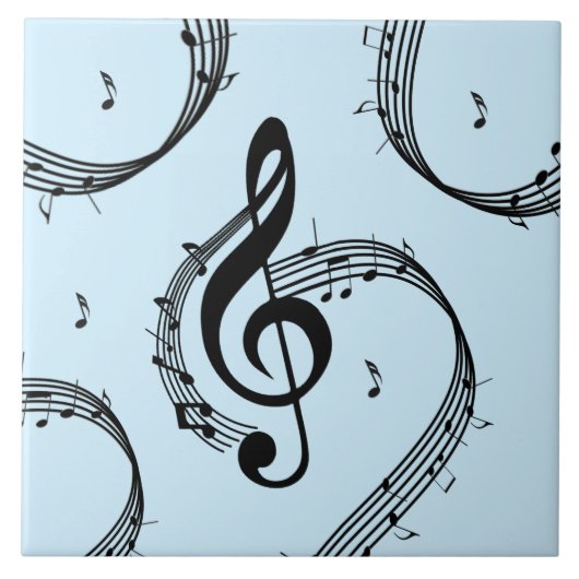 Climactisch G Clef Music Blue Tegeltje (Voorkant)