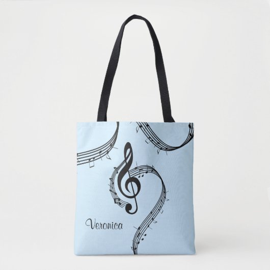 Climactisch G Clef Music Blue Tote Bag (Voorkant)