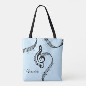 Climactisch G Clef Music Blue Tote Bag (Achterkant)