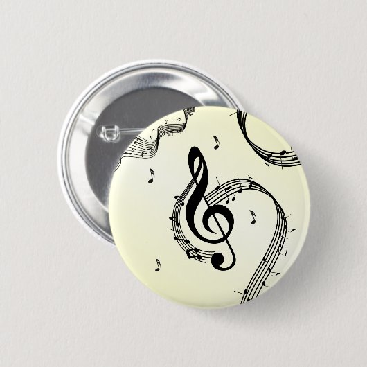 Climactisch G Clef Yellow Ronde Button 5,7 Cm (Voorkant /achterkant)