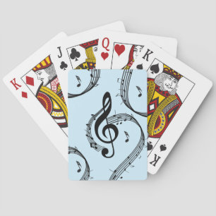 Climactische G-sleutel muziek blauw Pokerkaarten