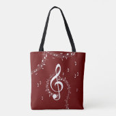 Climactische G-sleutel muziek Rood Tote Bag (Achterkant)