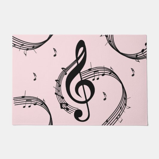 Climactische G-sleutel muziek Roze Deurmat (Voorkant)