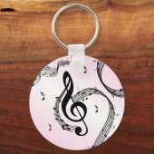 Climactische G-sleutel Roze Sleutelhanger (Voorkant)