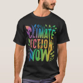 Climate Action Now ontwerp het man T-shirt (Voorkant)