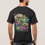 Climate Action Now ontwerp het man T-shirt (Achterkant)