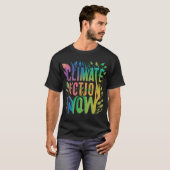 Climate Action Now ontwerp het man T-shirt (Voorkant volledig)