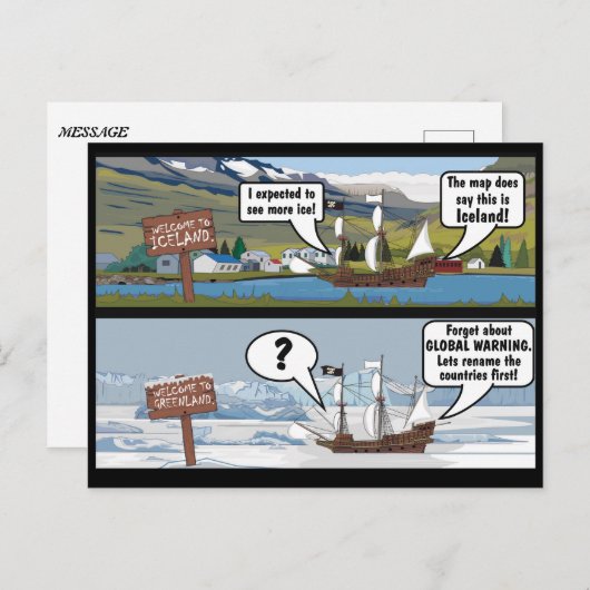 CLIMATE CHANGE JOKE BRIEFKAART (Voorkant / Achterkant)