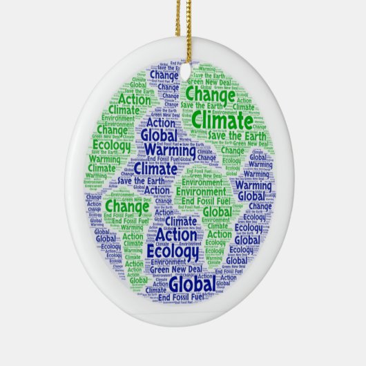 Climate change word art keramisch ornament (Rechts)