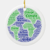 Climate change word art keramisch ornament (Achterkant)