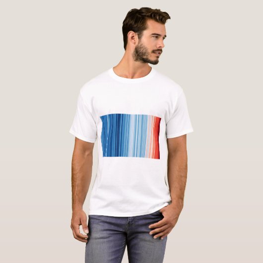 Climate Crisis Warming stripes T-shirt (Voorkant volledig)