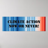 Climate Emergency Stripes Poster Science Wall Art (Voorkant)