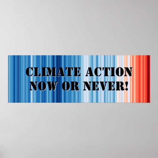 Climate Emergency Stripes Poster Science Wall Art (Voorkant)