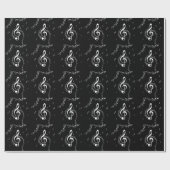 Climate G Clef Music Black Cadeaupapier (Vlak)