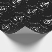 Climate G Clef Music Black Cadeaupapier (Hoek)