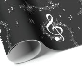 Climate G Clef Music Black Cadeaupapier (Rol Hoek)