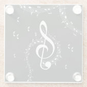 Climate G Clef Music Black Glazen Onderzetter (Achterkant)