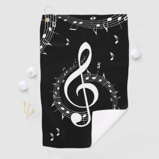 Climate G Clef Music Black Golfhanddoek