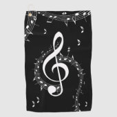 Climate G Clef Music Black Golfhanddoek (Voorkant)